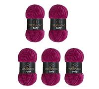 Wollbiene Chenille Wool, Super Bulky Crochet Yarn, Berry 85, 500g, 600m