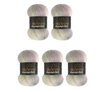 Wollbiene Moonlight Batik, 5 x 100g Gradient Wool, 500g Turkish Wool for Knitting and Crocheting, Rose Grey