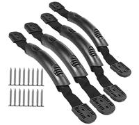 wollcocer 4 Pack 2-Hole Kayak Carry Handles with Screws - Rubber Kayak Handle Replacement for Ocean Lifetime Pelican Perception Boats Black