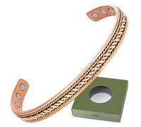 Wollet Copper Bracelet for Women, Copper Cuff Bangle - 16cm Magnetic Bracelet with Gift Box(CPB-2057-FBM)
