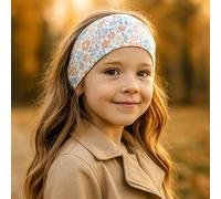 Wollhuhn Eco Children/Boys/Girls Cool Elastic Headband/Hair Band Comfortable Double Layer Jersey Many Designs (Floral Cream/Apricot)