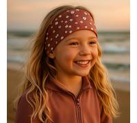 Wollhuhn Jersey Headband - Elastic & Comfortable - Handmade in Germany - Many Designs - for Children and Adults, Can Be Worn All Year Round (Mini Flowers Brown)