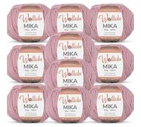 Wollidu Mika 51% polyacrylic 49% cotton for crocheting and knitting 10x 50g/165m Oeko-Tex knitting yarn crochet yarn - baby pink