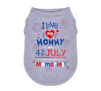 Wollmix 4th of July Dog Outfit Shirt Clothes for Small Medium Large Dog Pet Patriotic Independence Day Red White and Blue Fourth of July Girl Female Puppy Holiday T-Shirts with Funny Pattern Love S
