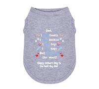 Wollmix Happy Best Dog Dad Fathers Day Small Dog Clothes Outfit Shirts Gifts for Men - Large Medium Sized Girl Female Dogs Puppy Sleeveless Holiday Apparel Vest with Letter Print S