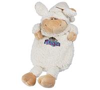 Wollschäf Little Sheep Shaped Hot Water Bottle with Einstickung - Angel - Various Colours - Cosy white