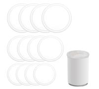 WOLMIK 12 Pcs Can Lids Set, Reusable Can Covers, Safety Canning Lids, Clear Replacement Plastic Lid for Food Storage, Pet Food Cans, 75MM 85MM 100MM I.D.