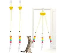 WOLMIK 2 Pack Door Hanging Cat Toys, Interactive Cat Toy for Indoor, S