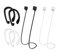 WOLMIK 2 Pcs Magnetic Anti-Lost Straps with 2 Pairs Ear Hooks for Earphones, Sport Earbud Lanyard Strap Soft Silicone Straps Lanyard Neck Strap Compatible with AirPods Pro/4/3/2/1 for Sports Running