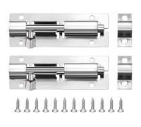 WOLMIK 2PCS Door Lock Bolt 3"(75mm), Stainless Steel Door Latch Slide Bolts Lock with Screws for Bathroom, Bedroom, Shed, Garden, Toilet, Easy Fit