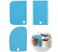WOLMIK 3 Pcs Plastic Cake Scraper Spatula Set, Pastry Dough Fondant Cream Cake Edge Side Decorating Comb, Icing Smoother Cutters, Cake Decoration Baking