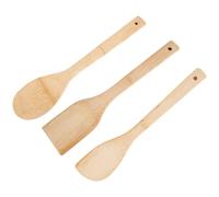 WOLMIK 3 PCS Wooden Spoon Set - Bamboo Wooden Spoons Cooking Utensils, Spatula, Ladle - Premium Kitchen Gifts