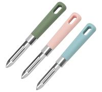 WOLMIK 3Pcs Potato Peeler, Vegetable Peeler, Fruit Peeler for Kitchen, Sharp Stainless Steel Peeler with Ergonomic Non-Slip Hand Grip, Dishwasher Safe (Green, Blue, Pink)