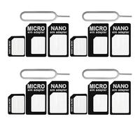 WOLMIK 4 in 1 Nano SIM Card Adapter, 4 Set SIM Card Adapter, Sim Adapter Set Sim Card Adapter with SIM Ejector Pin Compatible with Mobile Phone