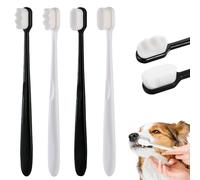 WOLMIK 4Pcs Super Soft Dog Toothbrush for Small to Large Dogs, Soft Bristle Toothbrush Dog & Cat Dental Oral Care, Long Handle Pet Teeth Brush for Cat Puppy Teeth Cleaning & Protecting