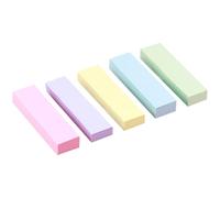 WOLMIK 500 Pastel Sticky Notes (75x20mm) - Colourful Removable Adhesive Memo Pads in Blue, Pink, Green, Yellow, Purple | Set of 5 Pads (100 Sheets Each) | Office, Home & School Use