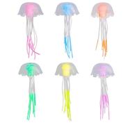 WOLMIK 6Pcs Fish Tank Jellyfish Decoration, Colorful Floating Aquarium Decorations, Artificial Fluorescent Jellyfish Ornament for Various Aquariums