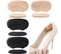 WOLMIK Anti-Slip Heel Grips - 4 Pairs Heel Cushion Pads, Self-Adhesive Heel Grips Inserts for Boots & Shoes Big, Shoe Liners Heel Protectors, Reusable Heel Guards Liners for Women & Men - 3mm & 6mm