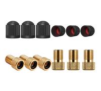 WOLMIK Bicycle Valve Adapter 6 Pack Brass Presta Valve Adaptor Convert Pre