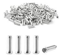 WOLMIK Bike Cable End Caps, 100 Pcs Cable Ends Bike Cable Ends Brake Cables Ends Aluminum Alloy Brake End Cover Cable Tips Crimps Bike Cable Tidy for Mountain Bicycle Road Bike