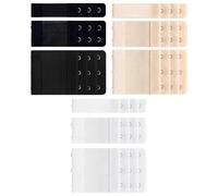WOLMIK Bra Extenders - Bra Extenders 3 Hooks, Bra Extensions 2 Hooks, Bra Extender 1 Hook, Women Bra Strap Extensions Elastic Extender Set 3 Rows * 3 Hooks & 2 Hooks & 1 Hook - Skin, White, Black