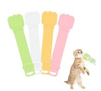 WOLMIK Cat Feed Spoon - 4 PCS Cats Strip Happy Spoons, Cat Treat Squeeze Spoons Dispenser, Multi-Functional Liquid Snack Feeders, Pet Feeding Spoon for Cats, Pet Food Feeder for Wet Food & Puree