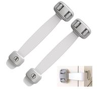 WOLMIK Child Safety Cupboard Locks, 2 Pcs Stick On for Kitchen Self Adhesive Baby Proof Safety Locks for Cupboard Cabinet Fridge Drawer Refrigerator Kitchen Toilet - Easy Install, No Tools Needed