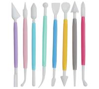 WOLMIK Fondant Tools, 8 Pcs Cake Decorating Tools Icing Sugar Clay Tools Sculpting Cake Modelling Tools Baking Accessories DIY Tool