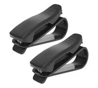 WOLMIK Glasses Holder for Car Sun Visor, Pack of 2 Sunglasses Holder for Car Visor Accessories, Ticket Card Clip, Black