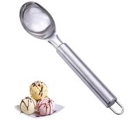WOLMIK Ice Cream Scoop, Stainless Steel Biscuit Scooper, Melon Baller, Scooper Cones, Special Tools and Gadgets, Ice Cream Spoon, Food Scoop, Dishwasher Safe, Silver