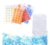 WOLMIK Ice Cube Bags - 20 PCS 480 Ice Cubes Self-Sealing Ice Cube Bags for Freezing, Disposable Freezer Ice Maker Bags, Food Grade PE Ice Cube Mould Trays for Whiskey, Juice, Drinks, Cocktail, Coffee