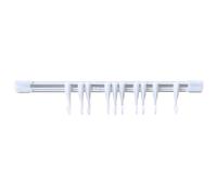 WOLMIK Kitchen Utensil Hanging Rack - 30 cm Wall Mounted Kitchen Utensil Hanging Rack Rail with 10 Movable Hooks, No Drilling Utensil Hanger for Kitchen Bathroom Bedroom