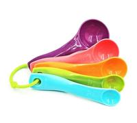 WOLMIK Measuring Spoons Set, 5 Pieces, Colourful Dosing Measure for Liquids and Solids
