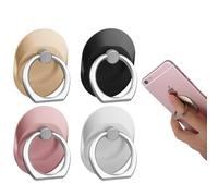 WOLMIK Mobile Phone Ring Holder Pack of 4, 180 Degree Rotation Finger Grip Stand Compatible with Various Mobile Phones, Tablets, Readers
