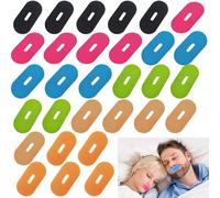 WOLMIK Mouth Tape - 30 Strips Mouth Tape for Sleeping, 6 Colors Sleep Tapes, Snoring Aid, Improved Nasal Breathing, Strong But Gentle Adhesion - Black, Rose Red, Blue, Green, Beige, Orange
