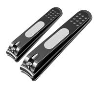 WOLMIK Nail Clipper Set 2 Pcs, Nail Cutter Toenail Fingernail Clippers Kit, Stainless Steel Ergonomic Nail Cutter Fit for Men & Women