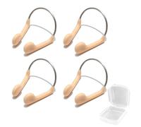 WOLMIK Nose Clips Swimming, 4 Pcs Waterproof Silicone Swim Nose Protector with Storage Box for Adults, Beginners