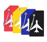 WOLMIK Pack of 4 silica gel luggage tags, suitcase, luggage tag, ID label, tags with name tag, address label, suitcase tag, travel accessories