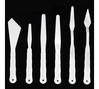 WOLMIK Painting Knives - 6 PCS Plastic Paint Palette Knife Acrylic Painting Palette Knives Small Painting Trowel Artist Oil Paint Knife Painting Mixing Scraper Small Palette Knife Set