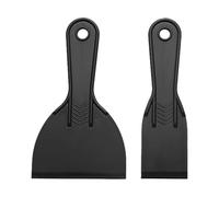 WOLMIK Putty Scrapers Set - 2 PCS Plastic Putty Scrapers Set, Paint Scrapers Tools, Putty Filler Scraper for Spackling, Patching, Decals, Wallpaper, Remover Sticker, Car Painting Scrapers - Black