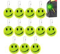WOLMIK Reflector Pendant - 12 PCS Safety Reflector Pendant, Safety Pendant Reflective Key Ring for School Bag, Backpack, Cycling, Walking, Running