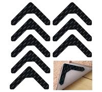 WOLMIK Rug Grippers - 8 PCS Anti Curl Corner Grippers for Laminate, Wooden, Tiled Floors, Carpet Rug Corner Tape Grippers with Strong Grip Technology, Stops Rug from Curling and Slipping
