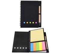 WOLMIK Sticky Notes Set, Self-Adhesive Notes, Pocket Notebook with Pen and Pen Holder, Spiral Notepad, Small Notepad for Office, Students, Travel Note