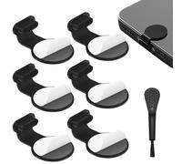 WOLMIK USB C Dust Plug 6 Pcs with Anti Lost Adhesive Stickers - USB C Port Cover, Type C Dust Plug, Rubber Dust Plug, Dust Protector with Cleaning Brush for Most Type C Mobile Phone Tablet Accessories