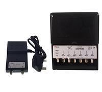 Wolsey Masthead Amplifier WFAV 622 LTE 6-Way Variable Gain with Power Supply Kit - Black