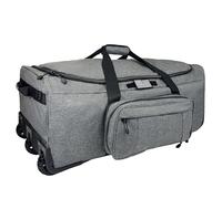 WOLT 120L Rolling Duffle Bag with Wheels, Large Deployment Military Bag, Wheeled Heavy Duty Luggage for Travel, Camping, Grey, L Size, Military Duffle Bag