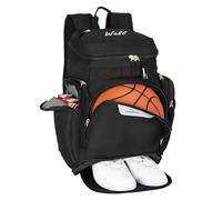 WOLT Basketball Backpack Bag with Separate Ball Compartment and Shoes Pocket, Large Sports Equipment Bag for Basketball, Soccer, Rugby, Volleyball, Baseball