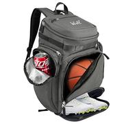 WOLT Basketball Backpack, Large Sports Bag with Separate Ball Compartment and Shoes Pocket for Basketball, Soccer, Rugby, Volleyball, Baseball