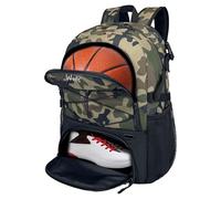WOLT | Basketball Backpack Large Sports Bag with Separate Ball holder & Shoes compartment, Best for Basketball, Soccer, Volleyball, Swim, Gym, Travel