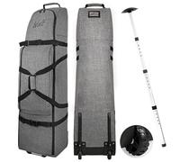 Wolt | Golf Travel Bag with Anti-Impact Support System - Soft Sided Golf Bag Travel Case for Airlines, 600D Heavy Duty Oxford Fabric Golf Travel Cover with Wheels (Grey)